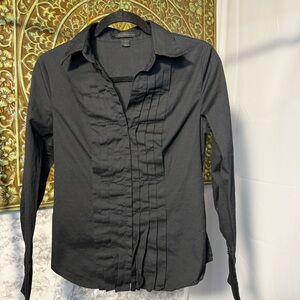 Express Black Pleated Dress Shirt
